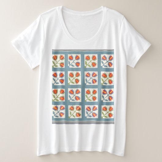 Tulip quilt große größe T-Shirt (Design vorne)