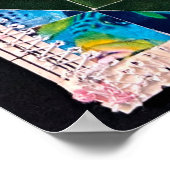 Tulip Quilt Mosaic Art Cactus Flower Ocean Fish Poster (Ecke)