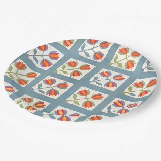 Tulip quilt pappteller (Schrägansicht)