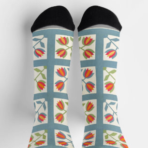 Tulip quilt socken