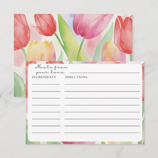 Tulip Recipe Cards (Vorne/Hinten)