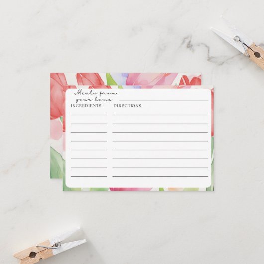 Tulip Recipe Cards (Vorderseite/Rückseite Beispiel)
