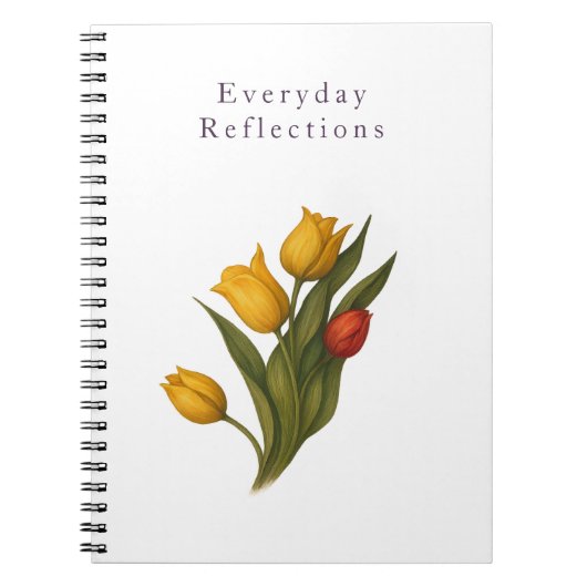 Tulip Reflections — Crisp White Luxe Journal Notizblock (Vorderseite)