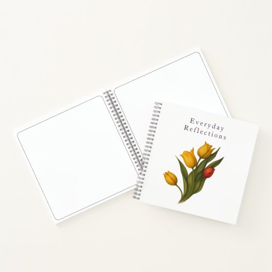 Tulip Reflections — Crisp White Luxe Journal Notizblock (Innenseite)