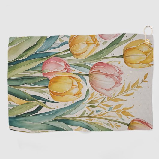 Tulip Reverie Golfhandtuch (Horizontal)