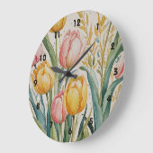 Tulip Reverie Große Wanduhr (Winkel)