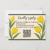 Tulip Reverie QR Code RSVP Karte (Vorderseite)