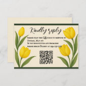 Tulip Reverie QR Code RSVP Karte (Vorne/Hinten)