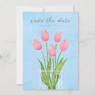 TULIP Save The Date Einladung / Aquarell Blumen