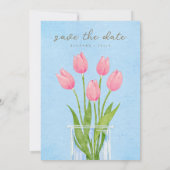 TULIP Save the Date Einladung / Aquarellblume (Rückseite)