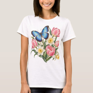 Tulip Schmetterling Blüte T-Shirt