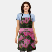 Tulip-Schürze mit dunkelrosa Tulips Schürze (Getragen)