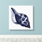 Tulip Seashell in Blue Leinwanddruck (Insitu (Holzboden))