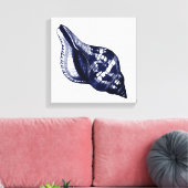 Tulip Seashell in Blue Leinwanddruck (Insitu (Wohnzimmer))