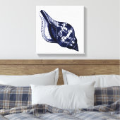 Tulip Seashell in Blue Leinwanddruck (Insitu (Schlafzimmer))