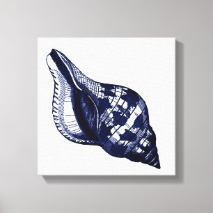 Tulip Seashell in Blue Leinwanddruck