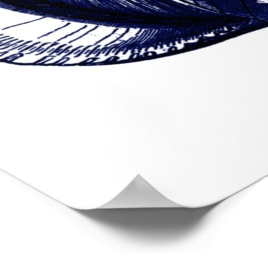 Tulip Seashell in Blue Poster (Ecke)