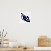 Tulip Seashell in Blue Poster (Küche)