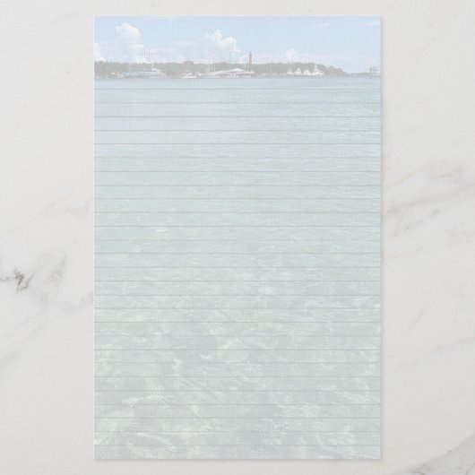 Tulip Shell Ocean Background Lined Writing Paper Briefpapier (Rückseite)