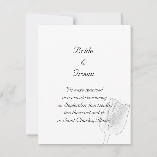 Tulip Sketch Ehe / Elopement Ankündigung (Vorderseite)