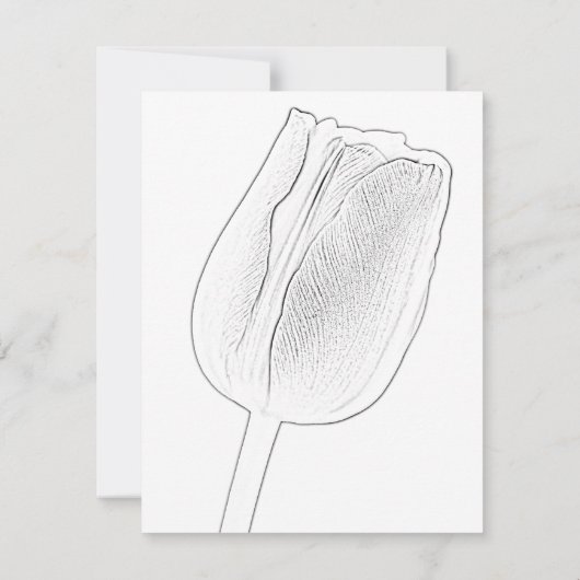 Tulip Sketch Ehe / Elopement Ankündigung (Rückseite)