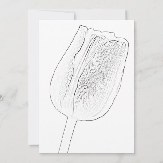 Tulip Sketch Spring Baby Dusche Einladung (Rückseite)