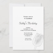 Tulip Sketch Spring Birthday Party Einladung (Vorderseite)