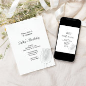 Tulip Sketch Spring Birthday Party Einladung