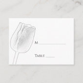 Tulip Sketch Spring Wedding Platzkarte (Vorderseite)