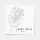 Tulip Sketch Spring Wedding Serviette (Vorderseite)