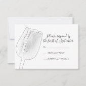 Tulip Sketch Wedding RSVP Response Card Karte (Vorderseite)