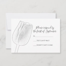 Tulip Sketch Wedding RSVP Response Card Karte