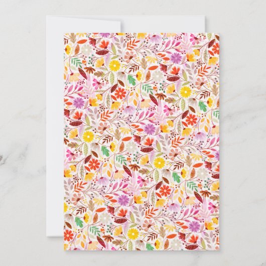 Tulip Sommerliche Blume Hochzeitsempfang Einladung (Rückseite)