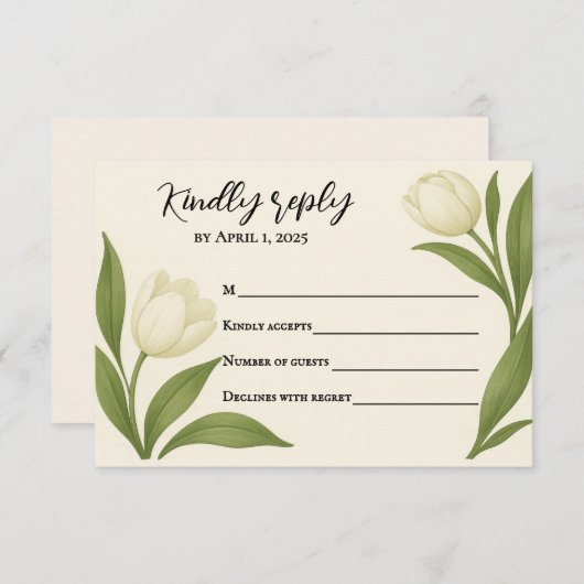 Tulip Sonata RSVP Card (Vorne/Hinten)