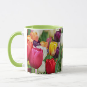 Tulip Spring Blumengarten Floral Gelb Rosa Tasse