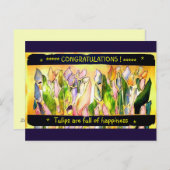 Tulip Square Herzlichen Glückwunsch Postkarten (Vorne/Hinten)