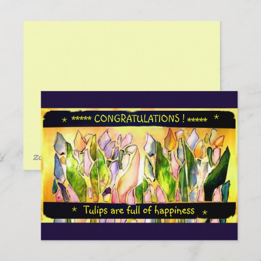 Tulip Square Herzlichen Glückwunsch Postkarten (Vorne/Hinten)