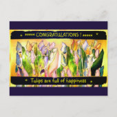 Tulip Square Herzlichen Glückwunsch Postkarten (Vorderseite)
