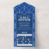 Tulip stars Blue Mustergala Dinner All In One Einladung (Innen Boden)