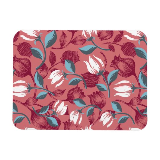 Tulip Symphony: Blumenmuster Magnet (Horizontal)