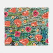 Tulip Tango - Natur Inspiriert Moderne Kunst - Fleecedecke (Vorderseite (Horizontal))