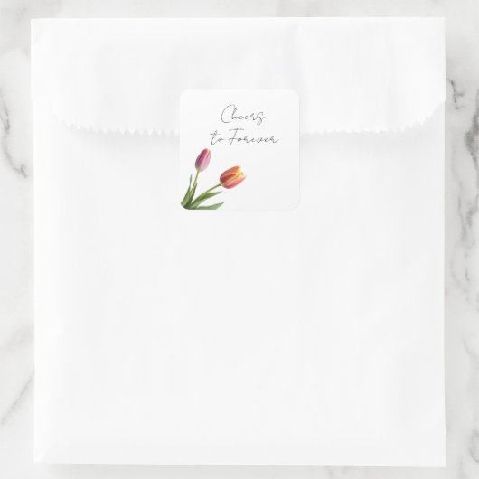 Tulip Tango Quadratischer Aufkleber (Tasche)