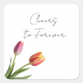 Tulip Tango Quadratischer Aufkleber (Vorderseite)