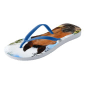 Tulip The Brown Bay Horse, Blue Badesandalen (Schrägansicht)