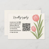 Tulip Treasure QR Code RSVP Card (Vorne/Hinten)