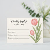 Tulip Treasure RSVP Card Karte (Stehend Vorderseite)