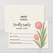 Tulip Treasure RSVP Card Karte (Vorne/Hinten)