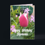 Tulip Tulips Red Pink Blume Floral Geburtskarte Karte<br><div class="desc">Tulip Tulips Red Pink Blume Floral Geburtstagskarte. Entworfen aus einem meiner ursprünglichen Blumengartenfotos & meine ursprüngliche Schrift,  genießen Sie!</div>
