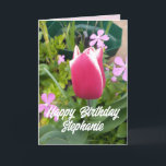 Tulip Tulips Red Pink Blume Floral Geburtskarte Karte<br><div class="desc">Tulip Tulips Red Pink Blume Floral Geburtstagskarte. Entworfen aus einem meiner ursprünglichen Blumengartenfotos & meine ursprüngliche Schrift,  genießen Sie!</div>