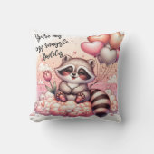 Tulip und Balloons Raccoon Valentines Kissen (Vorderseite)